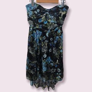 Floral lacy high low dress